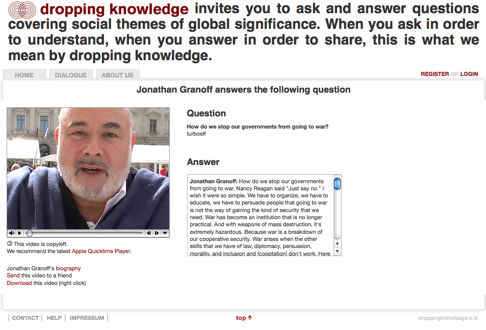 Jonathan Granoff on Dropping Knowledge