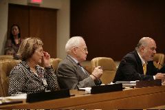 L to R: Patricia McGoey, MPI Chairman Sen. Douglas C. Roche, O.C., GSI President Jonathan Granoff