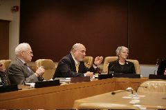 L to R:  MPI Chairman Sen. Douglas C. Roche, O.C., GSI President Jonathan Granoff, MP Alexa McDonough, Canada