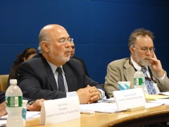 Jonathan Granoff and John Burroughs on a panel about IHL and nuclear weapons policies