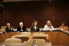 L to R: Alexa McDonough, Marian Hobbs, Rhianna Tyson, Christie Brinkley, Cora Weiss